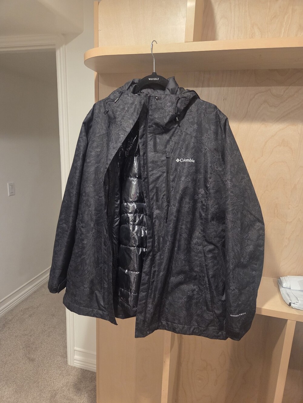 Columbia Womens 1X Black Omni-Heat Omni-Tech Interchange Ski Jacket WW0635